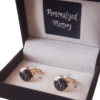 Cufflinks – Round (Golden and Black)