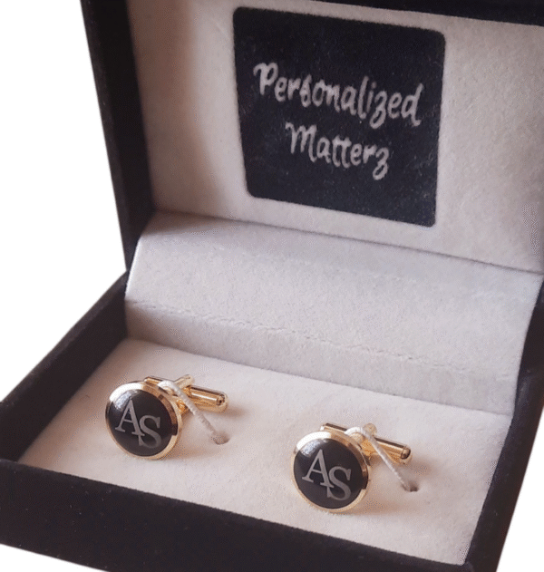 Cufflinks – Round (Golden and Black)