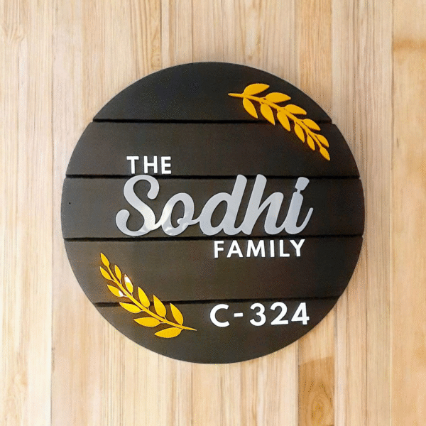 Wooden Nameplate with Acrylic Letters