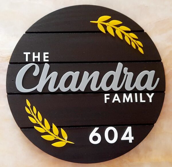 Wooden Nameplate - Round 12"Diameter