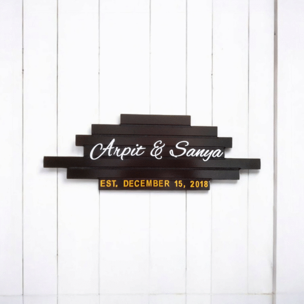 Wooden Nameplate with Acrylic Letters