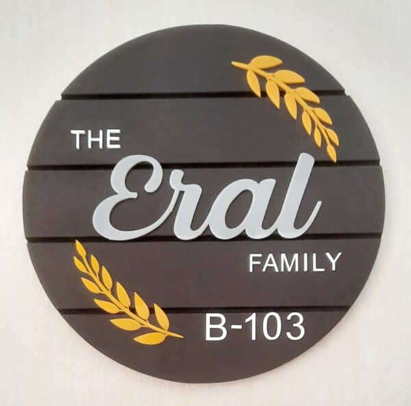 Wooden Nameplate - Round 12"Diameter