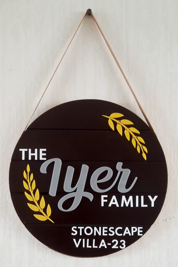 Wooden Nameplate - Round 12"Diameter