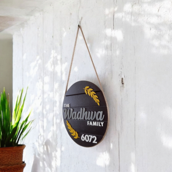 Wooden Nameplate with Acrylic Letters