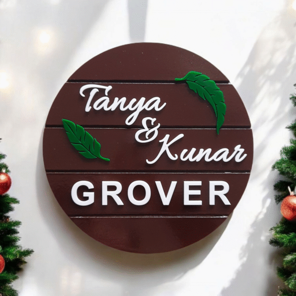 Wooden Nameplate with Acrylic Letters