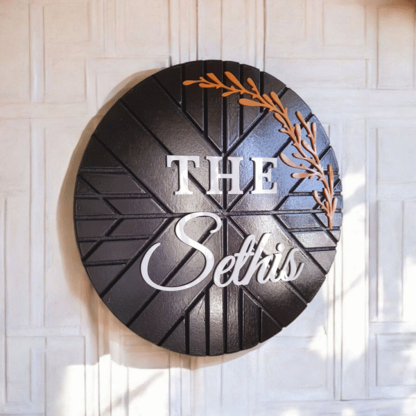 Wooden Nameplate with Acrylic Letters
