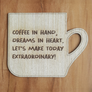 Polished Wood Engraved Coasters (Set of 4)