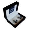Cufflinks - Round (Silver and Black)