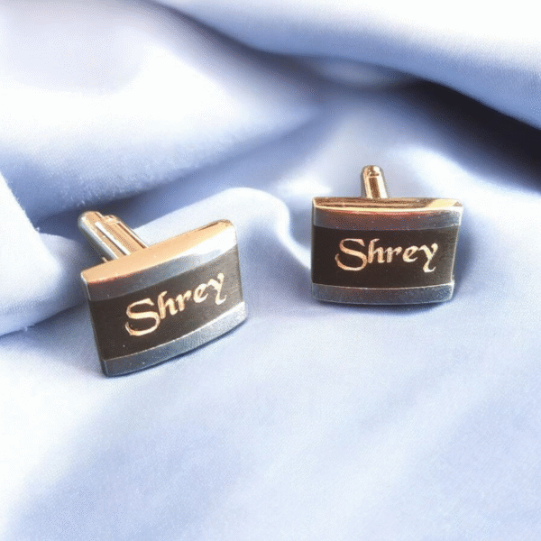Cufflinks - Rectangular (Silver and Black)