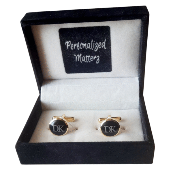 Cufflinks – Round (Golden and Black)