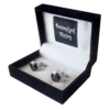 Cufflinks - Round (Silver and Black)