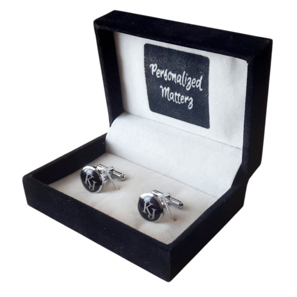 Cufflinks - Round (Silver and Black)