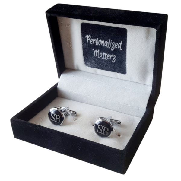 Cufflinks - Round (Silver and Black)