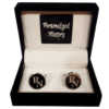 Cufflinks - Round (Silver and Black)