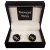 Cufflinks - Round (Silver and Black)