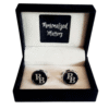 Cufflinks - Round (Silver and Black)
