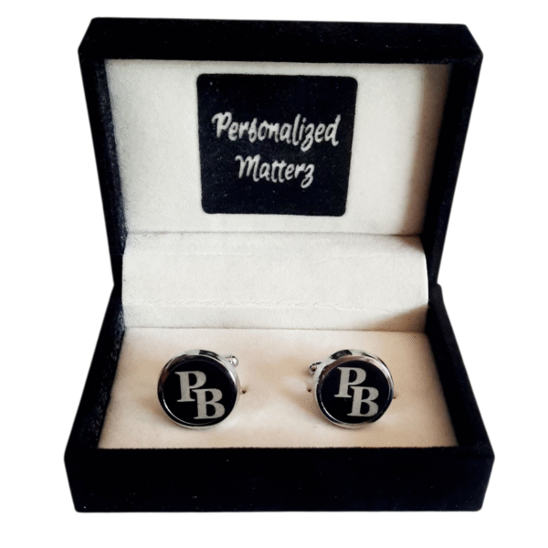Cufflinks - Round (Silver and Black)