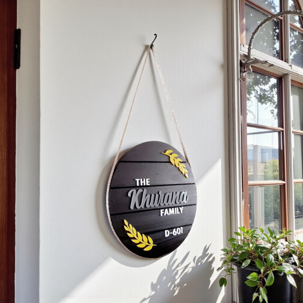 Wooden Nameplate - Round 12"Diameter