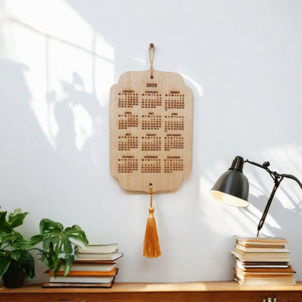 Polished Wooden Engraved Calendar