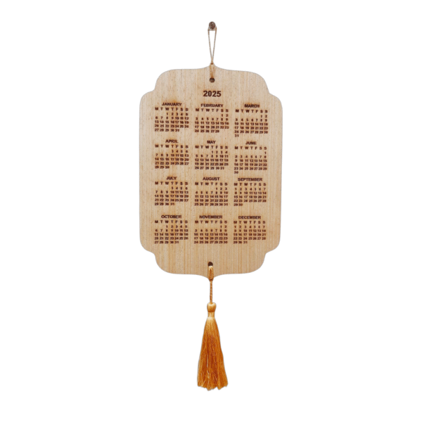 Polished Wooden Engraved Calendar
