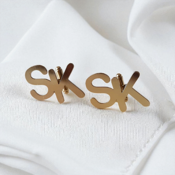 Cufflink with Name Cut-out