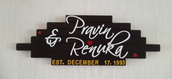 Wooden Nameplate - Step Design 15"x5"