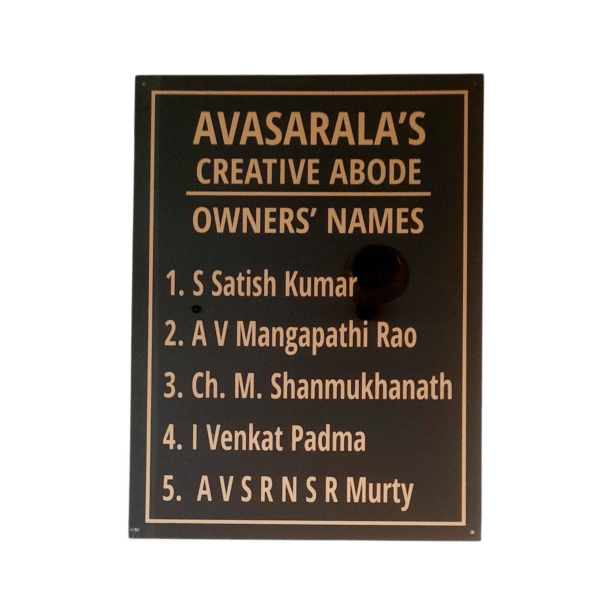 Acrylic Nameplate 18" x 24"