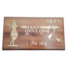 Wooden Nameplate with Golden Steel Text