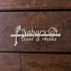 Name Cut-Out Metal Nameplate with bansuri and morpankh