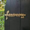 Name Cut-Out Metal Nameplate with bansuri and morpankh