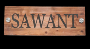 Acrylic Nameplate with Wooden print 8" x 3"