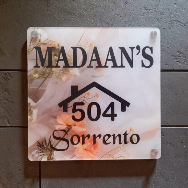 Acrylic Printed Nameplate 9"x9"