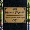 Gojree Manzil Metallic Gold Metal Nameplate 8"x4"