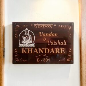 Acrylic Nameplate with Lord Buddha image