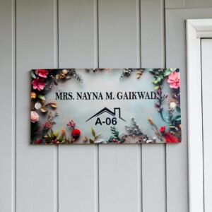 Acrylic Floral Nameplate