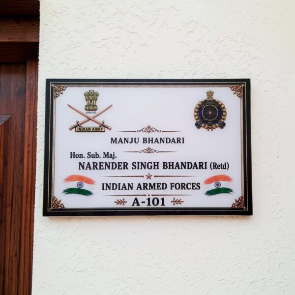 WhatsApp Image 2026-08-04 at 8.32.57 AM Acrylic Nameplate with Indian Army logo (10"x15")