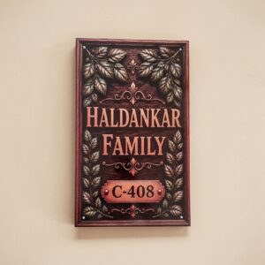 Acrylic Nameplate with wooden background (11"x18")